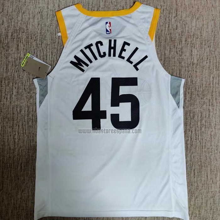 Camiseta Utah Jazz Donovan Mitchell NO 45 Association Autentico 2022-23 Blanco